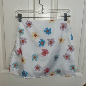White colorful flower skirt